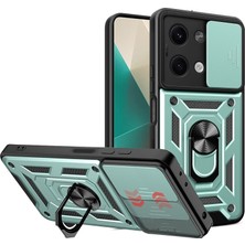 MTK Moveteck Xiaomi Redmi Note 13 Pro 5g Kılıf Kamera Korumalı Sürgülü Yüzüklü Armor Military Tank Kızaklı Kapak