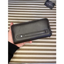 Sanat Leather SL-2155 Çift Fermuarlı 16 Adet Kart Giriş Bölmeli  Deri Unisex Cüzdan Sanat Leather