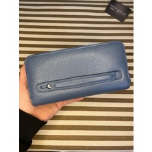 Sanat Leather SL-2155 Çift Fermuarlı 16 Adet Kart Giriş Bölmeli Hakiki Deri Unisex Cüzdan Sanat Leather