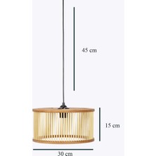 Ferisa Home Rustik Bambu Çubuklu Bambu Sarkıt Avize