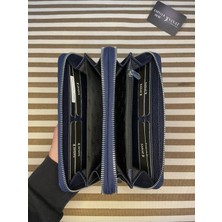 Sanat Leather SL-2155 Çift Fermuarlı 16 Adet Kart Giriş Bölmeli  Deri Unisex Cüzdan Sanat Leather