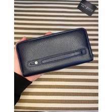 Sanat Leather SL-2155 Çift Fermuarlı 16 Adet Kart Giriş Bölmeli  Deri Unisex Cüzdan Sanat Leather