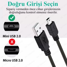 USB 2.0 Erkek To Mini USB Erkek Veri Şarj Kablosu 80CM