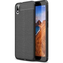 Xiaomi Redmi 7A Kılıf Deri Görünümlü Silikon Zipax-Zr-Niss