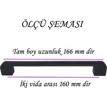 Glaswen Oval Marmara Kulp 160 mm Siyah Mutfak Kulpu Çekmece Dolap Kapak Kulbu Metal Mobilya Dolabı Kulpları