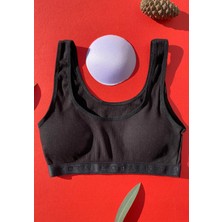 Victroy Pedli 3'lü Siyah Beyaz ve Gri Fitilli Kalın Askı Pamuklu Sütyen Atlet (M=70-75l=80-85xl=90-95)