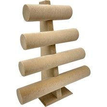 Sezgin Kutu ve Aksesuar Bileklik ve Takı Standı 4 Kademeli Açıkkahve Süet