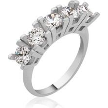 Gümüş 5 Taş Bayan Yüzük