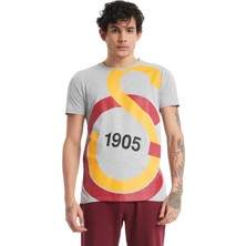 Galatasaray Lisanslı Büyük Logolu Gri T-Shirt