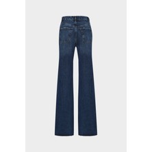Açelya Okcu AÇELYAOKCU High Waist Wed Leg Kar Yıkama Geniş Paça Dikişsiz Jean