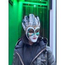 Venemask Yeşil Jester Karnaval Venedik Maskesi