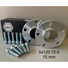 BMW Uyumlu Vorlax Spacer 5X120 72.6 15 mm -2 Adet Spacer ve 10 Adet Bijon (2013 Yılı Öncesi Modeller Için)