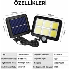 Main Shop Hareket Sensörlü Güneş Enerjili Solar Şarjlı Bahçe LED Aydınlatma 3 Modlu LED Duvar Lambası