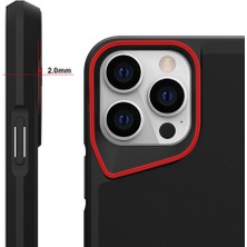 Canpay iPhone 15 Pro Max Uyumlu Kılıf Case, Metal Standlı Mat Airbag Anti Shock Tpu Kapak Cover Siyah