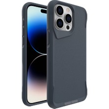 Canpay iPhone 15 Pro Uyumlu Kılıf Case, Metal Standlı Mat Airbag Anti Shock Tpu Kapak Cover Gri