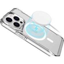 Canpay iPhone 15 Pro Max Kılıf Case, Magnet Magsafe Şarj Özellikli Şeffaf Magnet Magsafe Transparent Cover