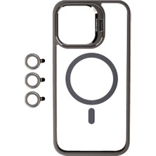 Canpay iPhone 15 Pro Uyumlu Kılıf Case, Lens Koruyuculu Mıknatıslı Magsafe Wireless Şarj Destekli Kapak