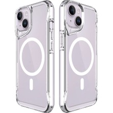 Canpay iPhone 15 Plus Kılıf Case, Magnet Magsafe Şarj Özellikli Şeffaf Magnet Magsafe Transparent Cover