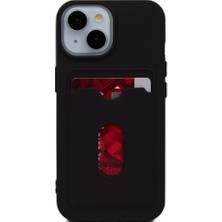 Canpay Apple iPhone 15 Uyumlu Kılıf Case, Kamera Korumalı, Kart Bölmeli Ultra Ince Esnek Pürüzsüz