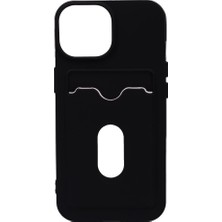 Canpay Apple iPhone 15 Uyumlu Kılıf Case, Kamera Korumalı, Kart Bölmeli Ultra Ince Esnek Pürüzsüz