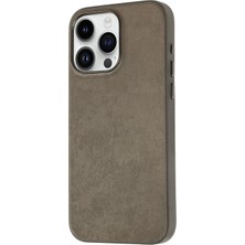 Canpay iPhone 15 Pro Max Uyumlu Kılıf Case, Mikro Fiber Dış ve Kadife Iç Yüzeyli, Microfiber Cover Kahvrngi