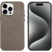 Canpay iPhone 15 Pro Max Uyumlu Kılıf Case, Mikro Fiber Dış ve Kadife Iç Yüzeyli, Microfiber Cover Kahvrngi