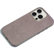 Canpay iPhone 15 Pro Max Uyumlu Kılıf Case, Mikro Fiber Dış ve Kadife Iç Yüzeyli, Microfiber Cover Kahvrngi