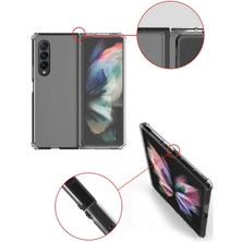 Canpay Samsung Galaxy Z Fold 3 Uyumlu Kılıf Tamamen Şeffaf Anti Şok Airbag Anti Shock Esnek Sert Silikon