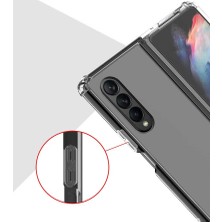 Canpay Samsung Galaxy Z Fold 3 Uyumlu Kılıf Tamamen Şeffaf Anti Şok Airbag Anti Shock Esnek Sert Silikon