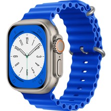 Dijimedia Apple Watch Uyumlu 45 mm 1/2/3/4/5/6/se/7/8/9ultra Ocean Kordon Kordon Saks Mavi