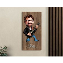 Bk Gift Kişiye Özel Rock And Roll Karikatürlü Kabartma Figürlü Ahşap Tablo-1 Arkadaşa Hediye, Sevgiliye Hediye, Duvar Dekoru