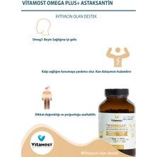 Vitamost Omega Plus (Omega 3,astaksantin 40MG, D3K2, Koenzim Q10) Balık Yağı, Fish Oil 90 Softjel 2000 Mg