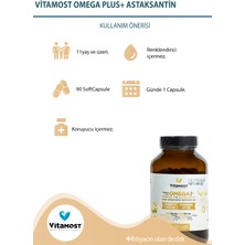 Vitamost Omega Plus (Omega 3,astaksantin 40MG, D3K2, Koenzim Q10) Balık Yağı, Fish Oil 90 Softjel 2000 Mg
