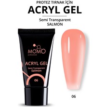 Protez Tırnak İçin Poly Gel, Poli Jel, Acryl Gel No.06, Yarı Şeffaf Somon, 30 gr