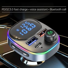 Xiaoai Araba Için Bluetooth Fm Verici Bluetooth 5.0 Fm Radyo Verici 38W Pd ve Qc3.0 Çift USB Şarj Bluetooth Araç Adaptörü Eller Serbest Arama Desteği USB Sürücüsü ile Araç Mp3 Çalar (Yurt Dışından)