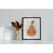 Naturalp Boho "armut" Çocuk ve Bebek Odası Duvar Posteri Siyah Çerçeveli 15CM x 21CM Dekoratif Tablo Poster