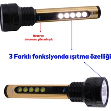 Badem10 El Feneri Şarjlı LED Işıldak Kamp Lambası 1800 Mah Gece Aydınlatma 5 W 3 W Beyaz Işık