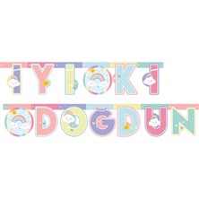 Kidspartim Gökkuşağı Bulut Iyi Ki Doğdun Banner