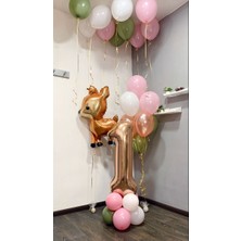 Kidspartim Rose Gold Bir Yaş Ceylan Balon Seti