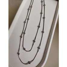 Stainless Steel Boru Zincir Dorikalı Ikili Kolye