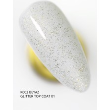 Glitter Top Coat 01 Kalıcı Oje İçin, Altın Simli, 9 ml