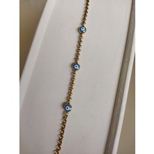 Stainless Steel Nazar Boncuklu Bileklik