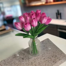 OziHouse Yapay Çiçek Islak Lale Fuşya 10 ' Lu