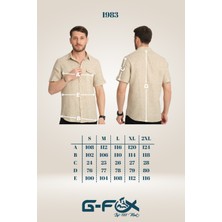 G-Fox Erkek Regular Fit Çift Cepli Klasik Yaka Kısa Kollu %100 Keten Gömlek 1983