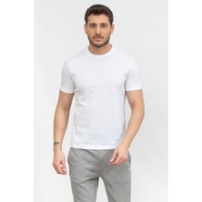Emporio Armani Erkek Pamuklu Marka Logolu Yuvarlak Yaka Beyaz T-Shirt 8N1TD2 1JGYZ-0146