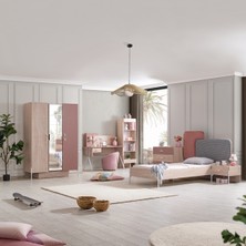 Setay Rosetta Genç Odası Takımı - Dolap, Karyola, Komodin, Masa, Şifonyer, Kitaplık