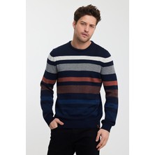 Alexander Gardi Bisiklet Yaka Çizgili Erkek KAZAK(E23-6712)