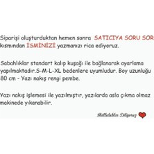 Lasilla Kişiye Özel Isimli Nakış Işlemeli Bride Sabahlık, Gelin Sabahlığı