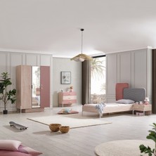 Setay Rosetta Genç Odası Takımı - Dolap, Karyola, Komodin, Şifonyer