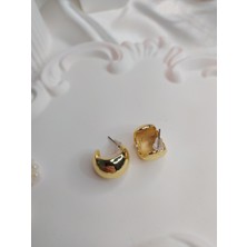 Stainless Steel Gold Boğum Küpe